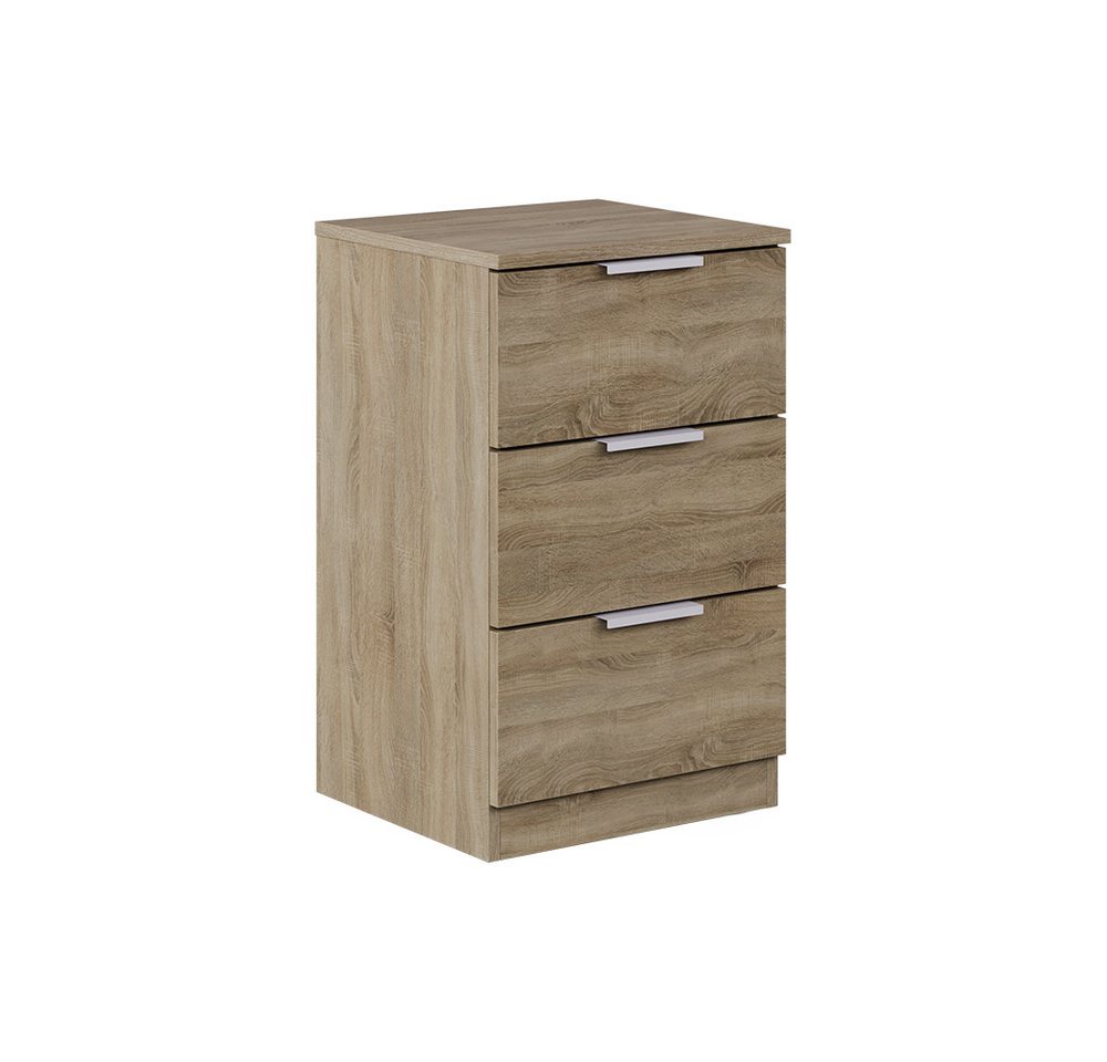 Vicco Nachtschrank Fino, Sonoma, 37.6 x 61.8 cm mit 3 Schubladen (1-St) – Bild 2 von 5