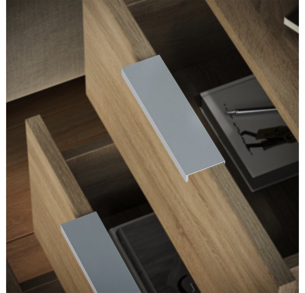 Vicco Nachtschrank Fino, Sonoma, 37.6 x 61.8 cm mit 3 Schubladen (1-St) – Bild 4 von 5