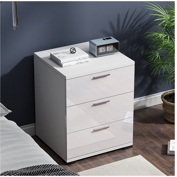 Vicco Nachtschrank Marseille, Weiß/Weiß, 46.2 x 60 cm (1-St)
