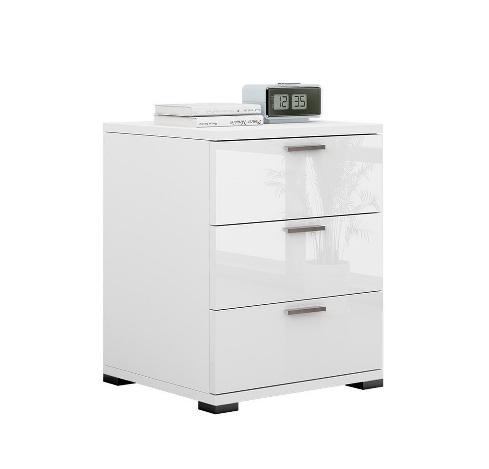 Vicco Nachtschrank Marseille, Weiß/Weiß, 46.2 x 60 cm (1-St) – Bild 5 von 5