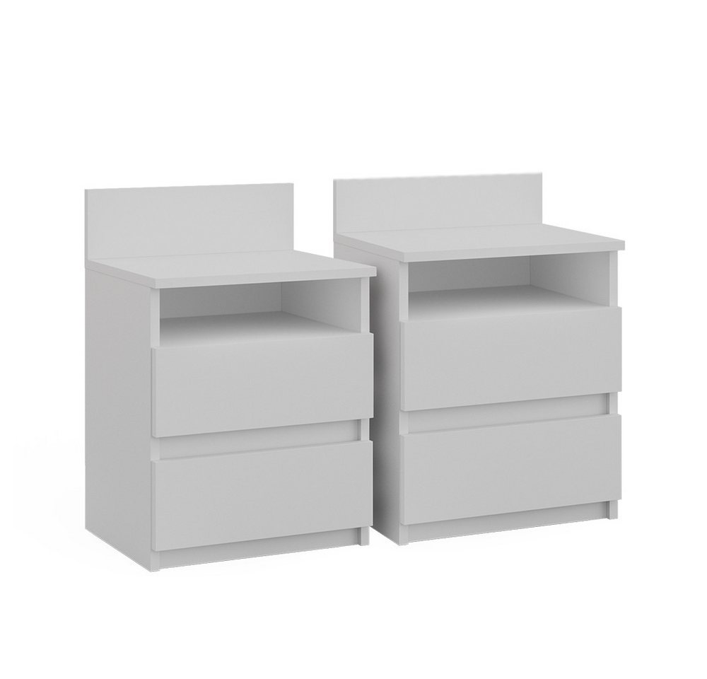 Vicco Nachtschrank Monty, Weiß, 39.6 x 59.1 cm 2er Set (2-St) – Bild 2 von 5