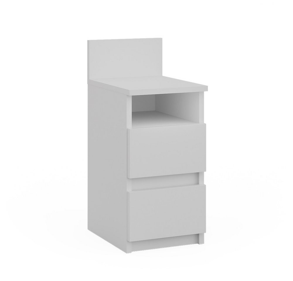 Vicco Nachtschrank Monty, Weiß, 25 x 59.1 cm mit 2 Schubladen (1-St) – Bild 2 von 5
