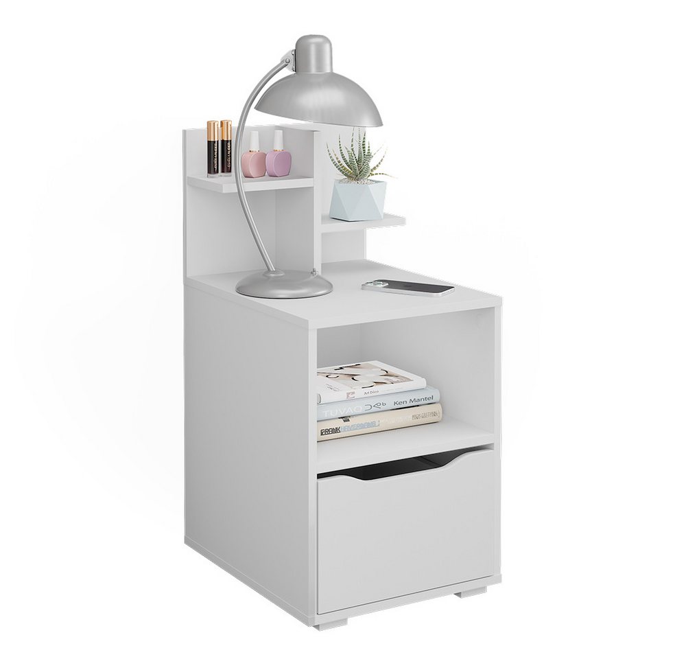 Vicco Nachtschrank Ruben, Weiß, 40 x 82.2 cm mit Schublade (1-St) – Bild 5 von 5