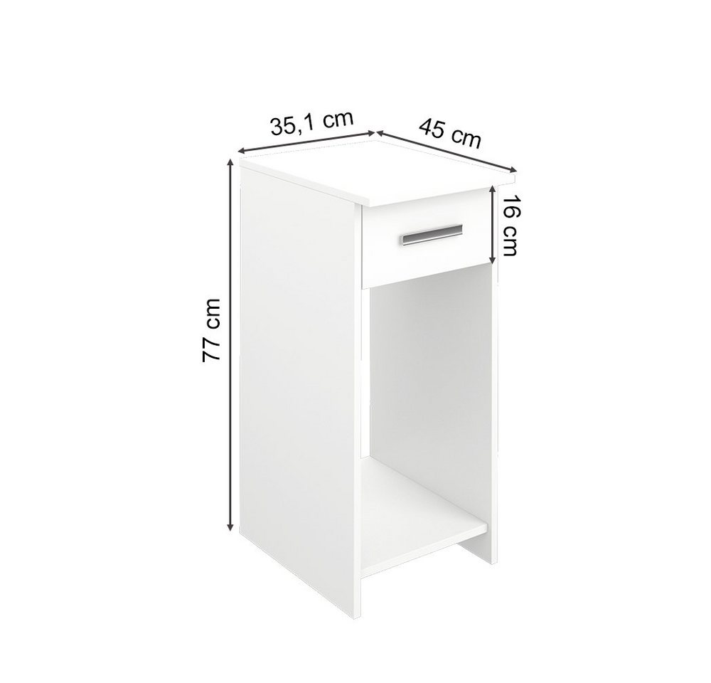 Vicco PC-Schrank Odin, Weiß, 35.1 x 45 cm (1 St) – Bild 4 von 5