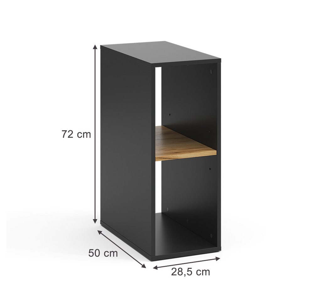 Vicco PC-Schrank Tomy, Anthrazit/Goldkraft Eiche, 28.5 x 50 cm,2 Fächer (1 St) – Bild 3 von 5