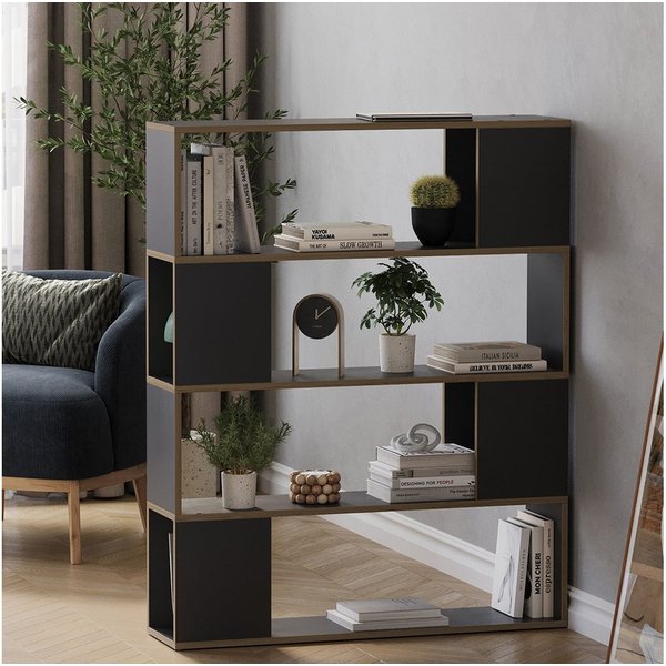 Vicco Raumteiler Eneos, Anthrazit/Eiche, 100 x 124.5 cm, 1-tlg.