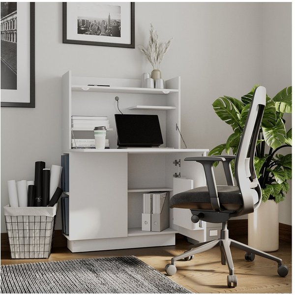 Vicco Regal-Schreibtisch Alena, Weiß, 85 x 27 cm (1-St)