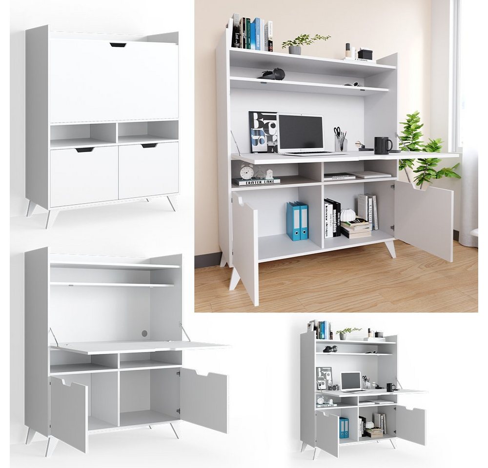 Vicco Regal-Schreibtisch Berdi, Weiß, 110 x 45 cm (1-St) – Bild 3 von 5