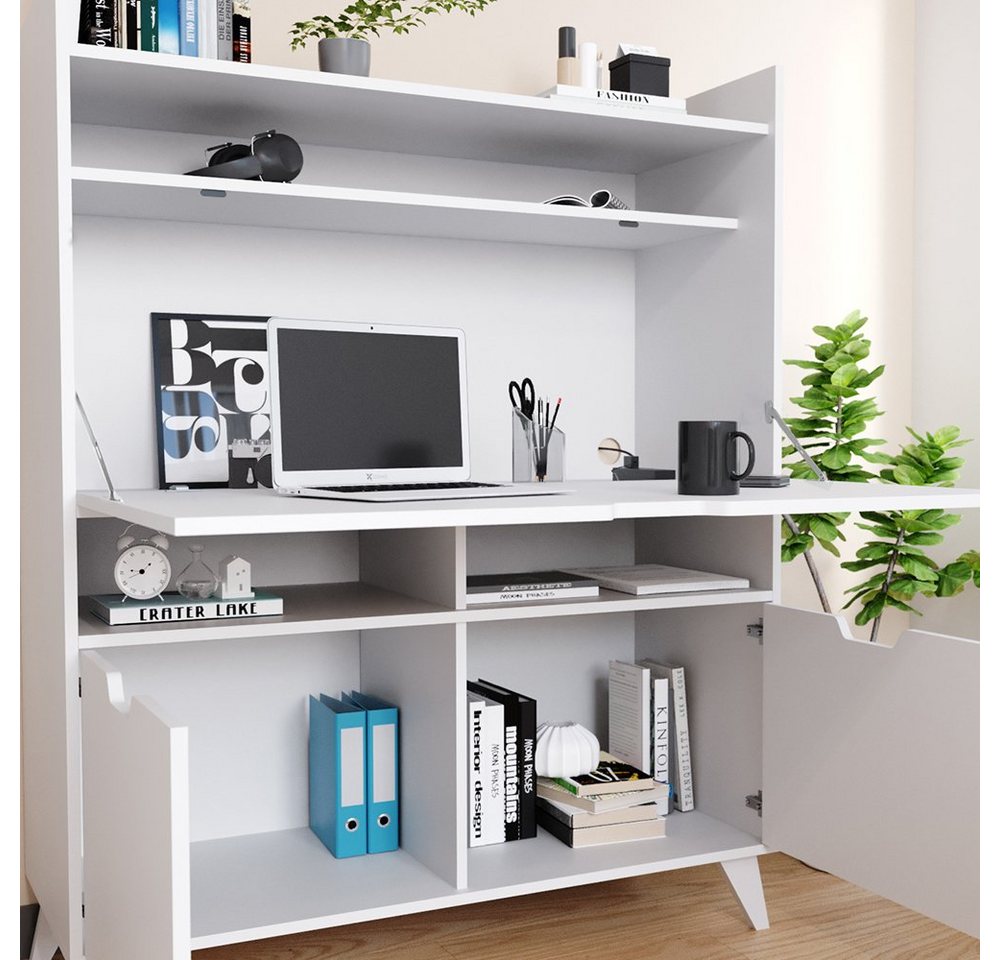 Vicco Regal-Schreibtisch Berdi, Weiß, 110 x 45 cm (1-St) – Bild 5 von 5