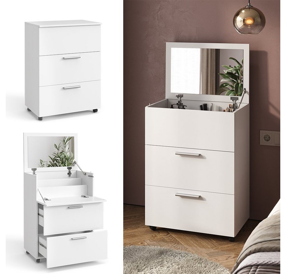 Vicco Schminktisch Hanna, Weiß, 65.8 cm mit Spiegel (1-St) – Bild 2 von 5