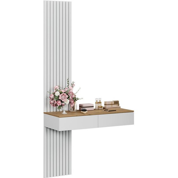 Vicco Schminktisch Melina, Weiß/Eiche, 100 cm ohne Spiegel (1-St)