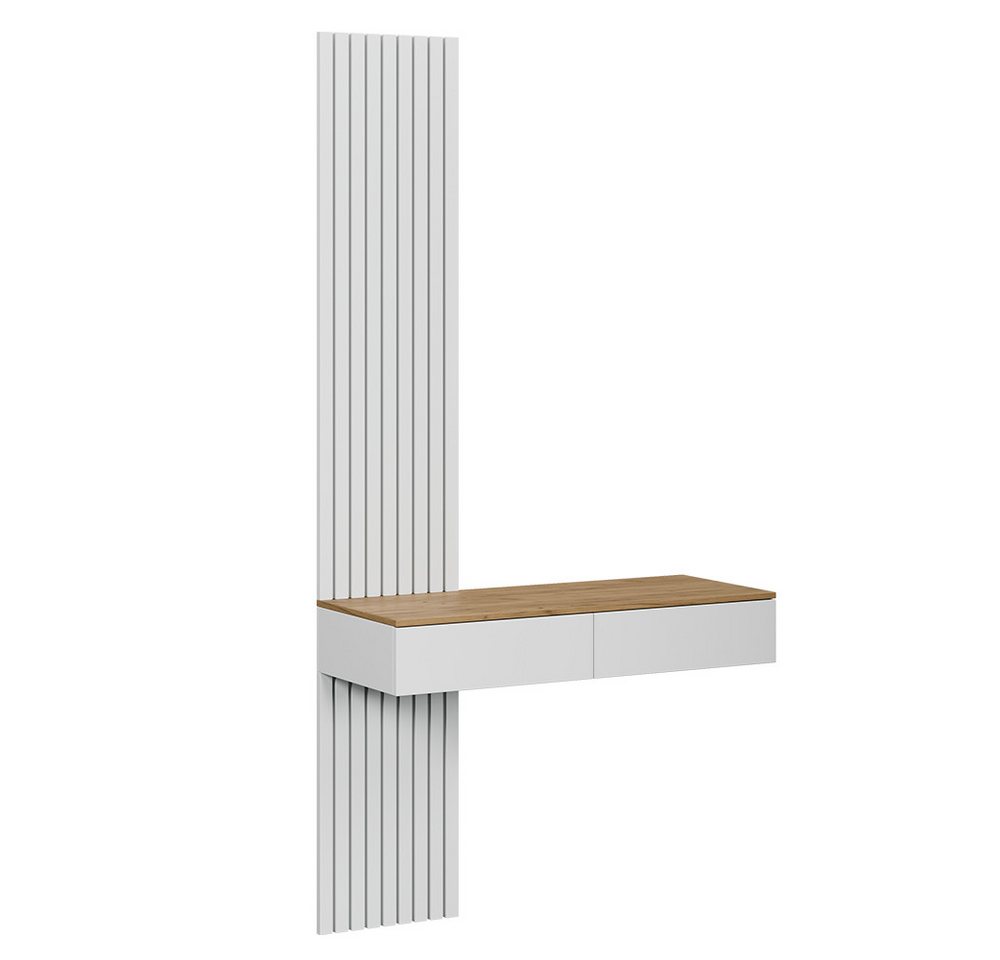 Vicco Schminktisch Melina, Weiß/Eiche, 100 cm ohne Spiegel (1-St) – Bild 4 von 5
