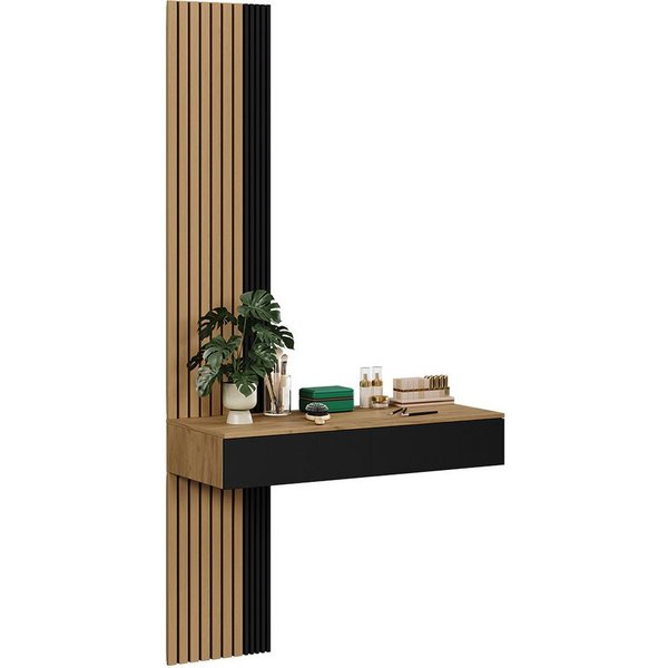 Vicco Schminktisch Melina, Eiche/Schwarz, 100 cm ohne Spiegel (1-St)