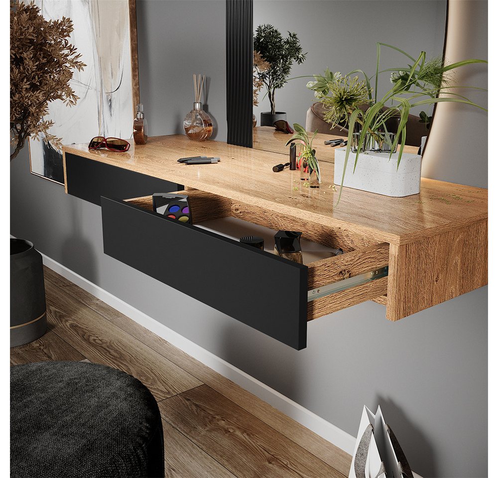 Vicco Schminktisch Melisa, Schwarz, 120 cm mit LED-Spiegel (1-St) – Bild 4 von 5