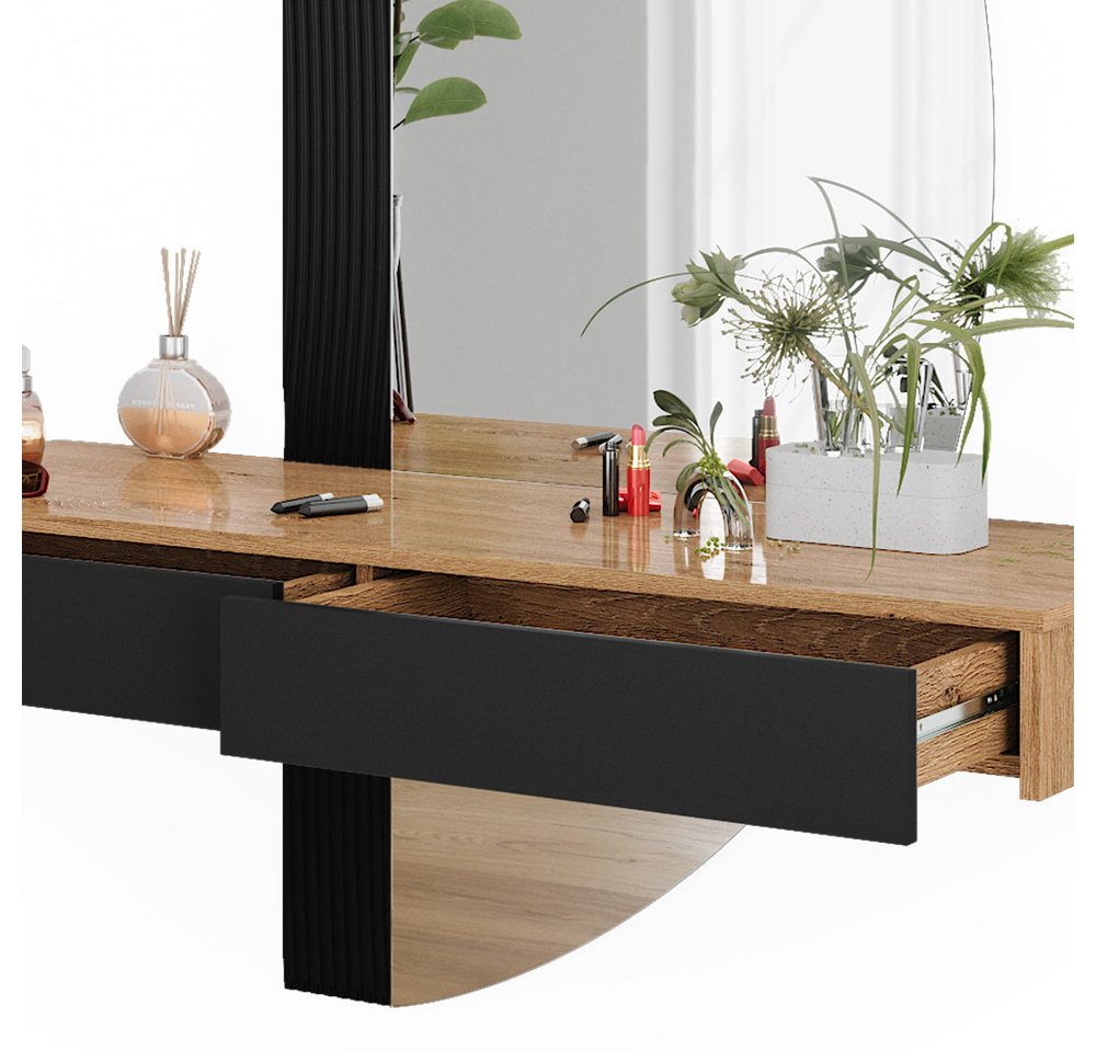 Vicco Schminktisch Melisa, Schwarz, 120 cm mit LED-Spiegel (1-St) – Bild 5 von 5