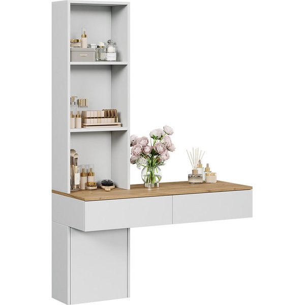 Vicco Schminktisch Melora, Weiß/Eiche, 100 cm ohne Spiegel (1-St)