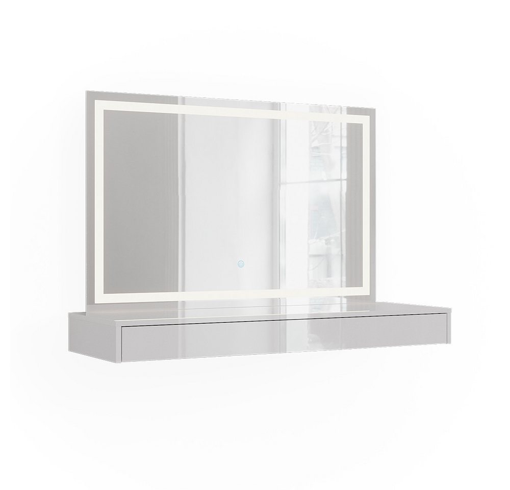 Vicco Schminktisch Sherry, Weiß, 120 cm mit LED-Spiegel (2-St) – Bild 3 von 5
