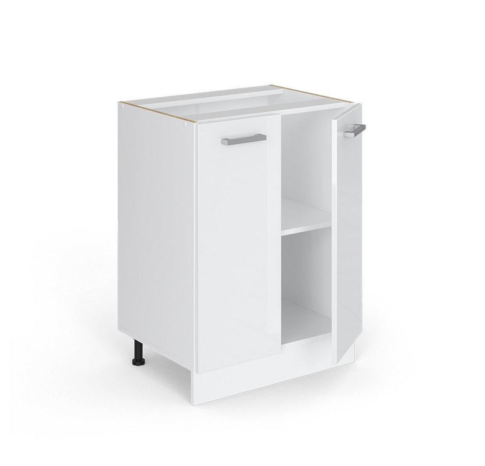 Vicco Schranksystem R-Line, Weiß Hochglanz/Weiß, 60 cm mit Türen, ohne Arbeitsplatte – Bild 5 von 5