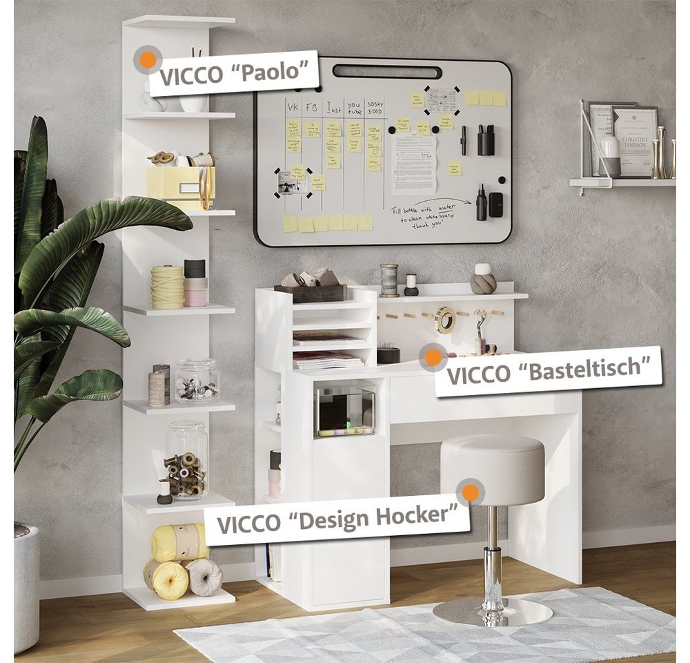 Vicco Schreibtisch, Weiß, 100 x 50 cm (1-St) – Bild 2 von 5
