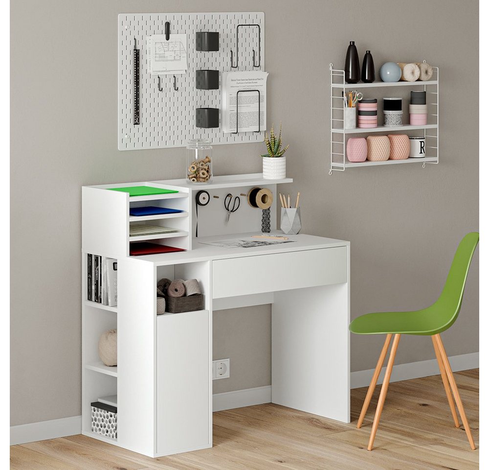 Vicco Schreibtisch, Weiß, 100 x 50 cm (1-St) – Bild 5 von 5