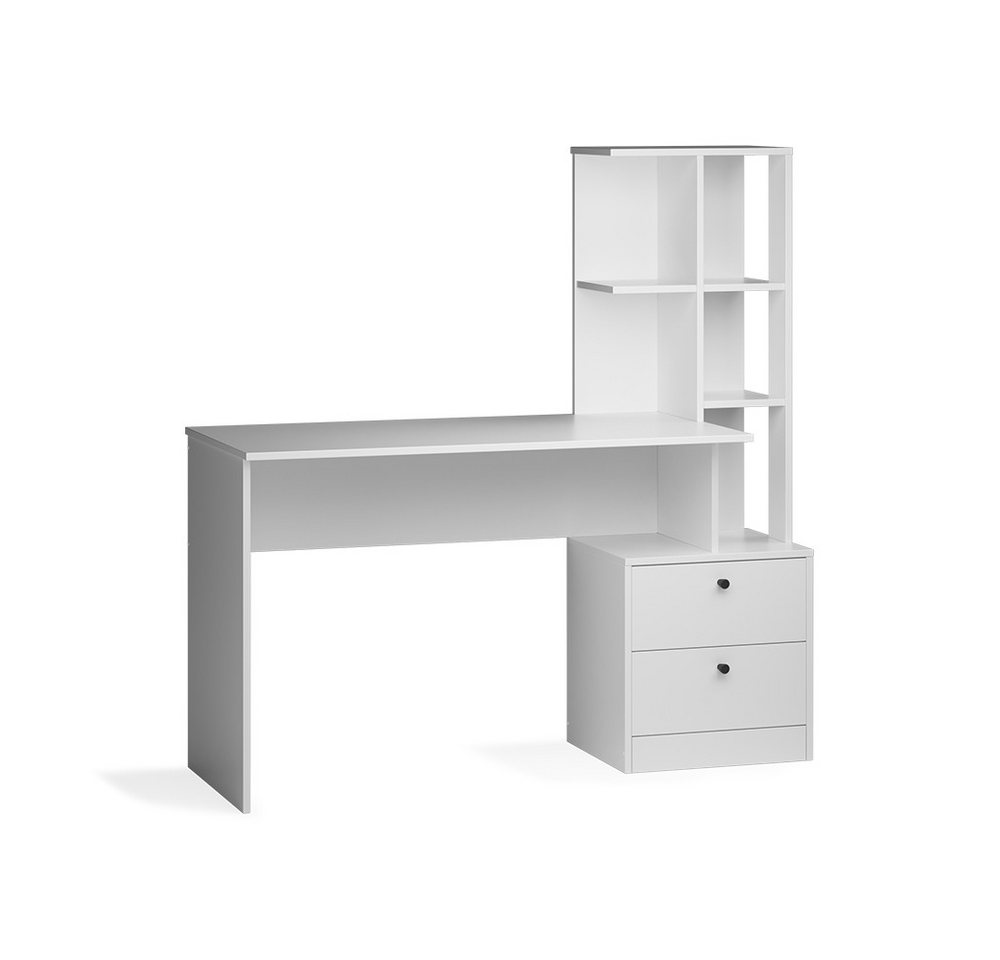 Vicco Schreibtisch Denton, Weiß, 136 x 55 cm (1-St) – Bild 2 von 5