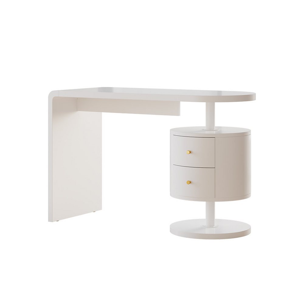 Vicco Schreibtisch Lara, Weiß Hochglanz, 120 x 50 cm mit 2 Schubladen (1-St) – Bild 2 von 5