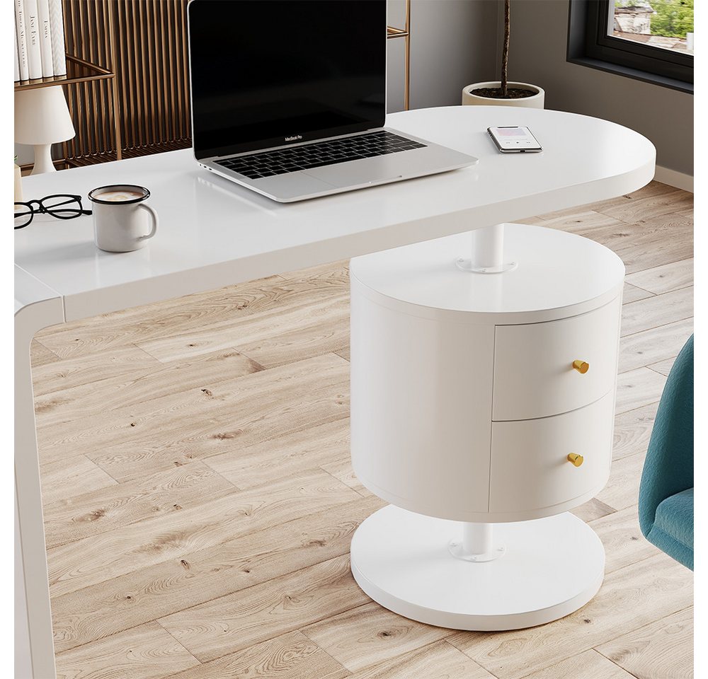 Vicco Schreibtisch Lara, Weiß Hochglanz, 120 x 50 cm mit 2 Schubladen (1-St) – Bild 5 von 5