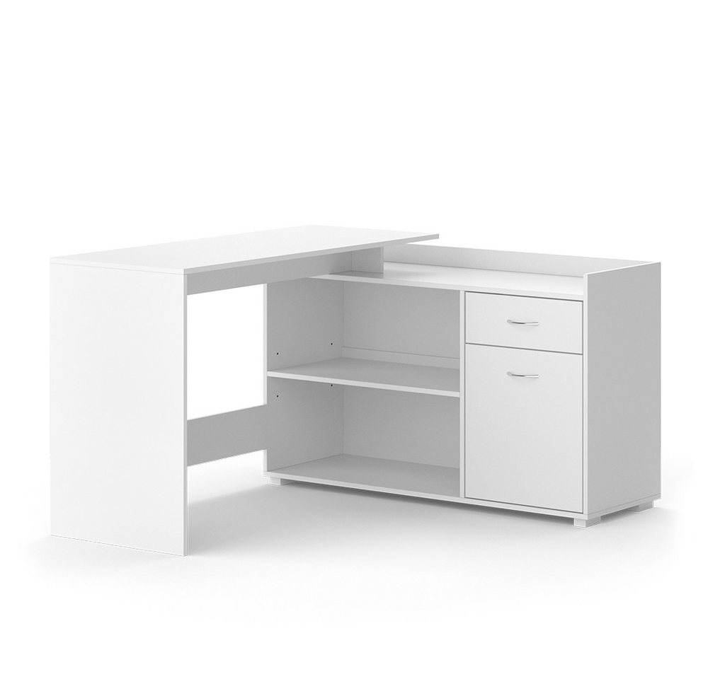 Vicco Schreibtisch Noira, Weiß, 135 x 77 cm mit Schublade (1-St) – Bild 2 von 5