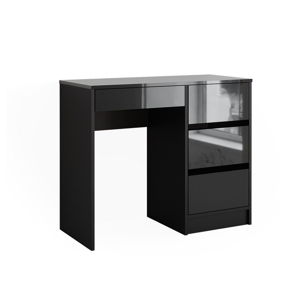 Vicco Schreibtisch Sherry, Anthrazit Hochglanz, 90 x 40 cm mit Schubladen (1-St) – Bild 2 von 5