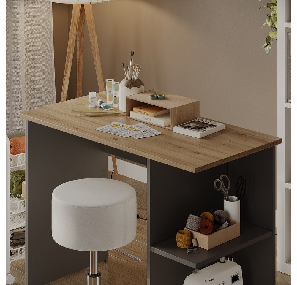 Vicco Schreibtisch Simple, Anthrazit/Artisan, 100 x 50 cm (1-St) – Bild 4 von 5