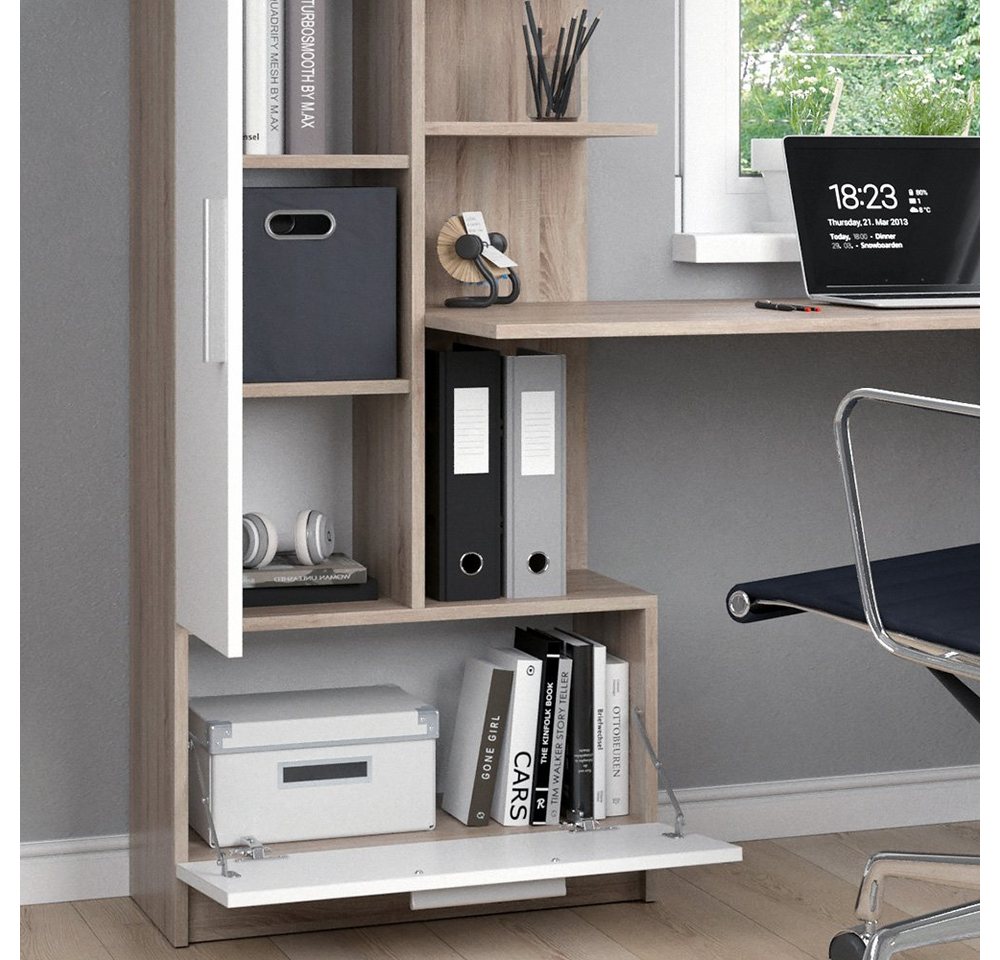 Vicco Schreibtisch Tomy, Sonoma/Weiß, 150 x 59 cm (1-St) – Bild 5 von 5