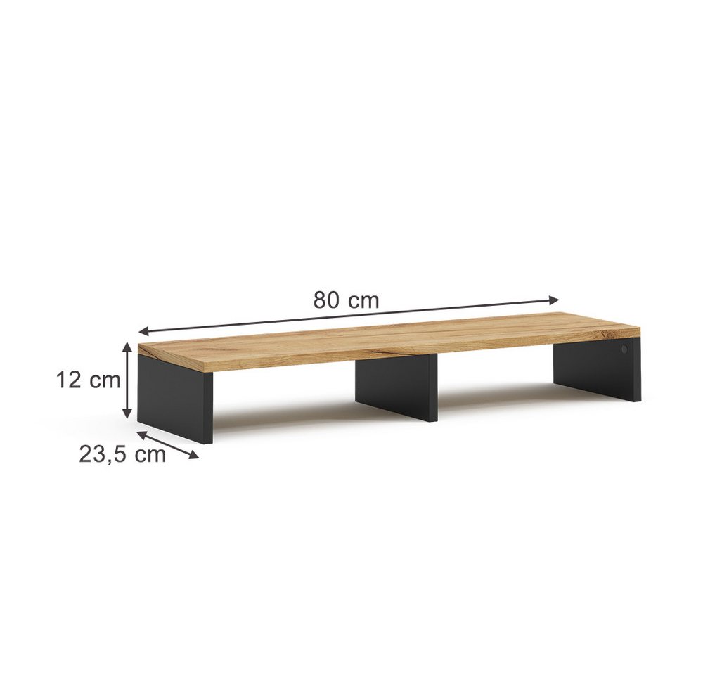Vicco Schreibtisch Tomy, Anthrazit/Goldkraft Eiche, 80 x 12 cm (1-St) – Bild 2 von 5