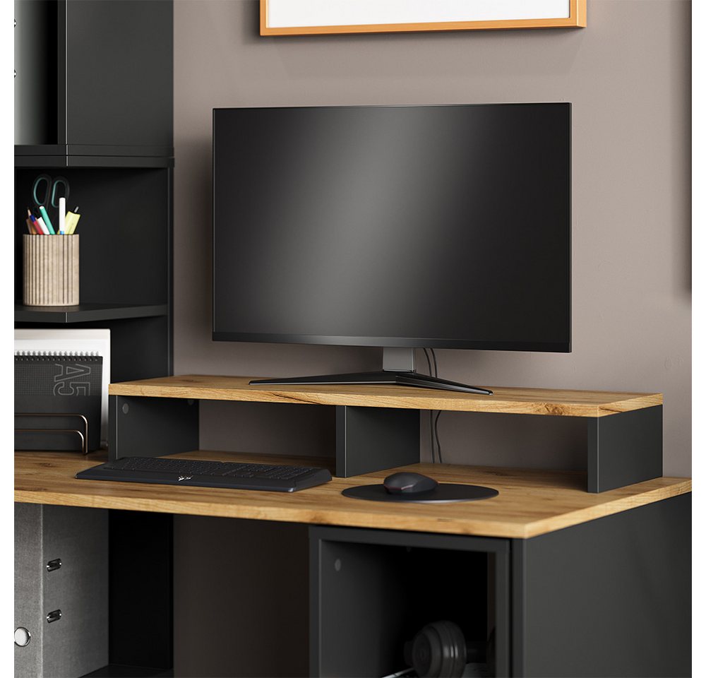 Vicco Schreibtisch Tomy, Anthrazit/Goldkraft Eiche, 80 x 12 cm (1-St) – Bild 3 von 5