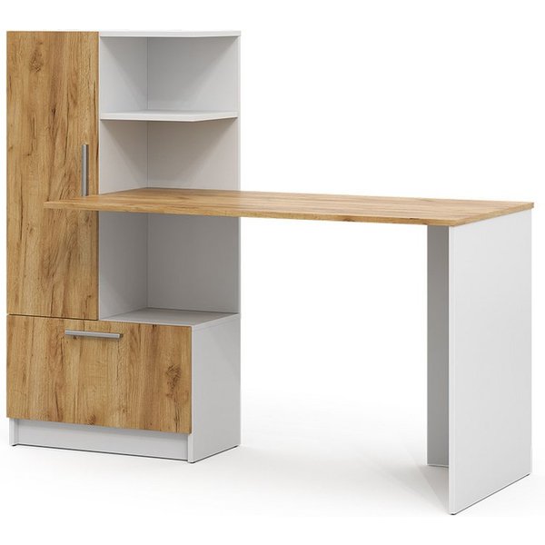 Vicco Schreibtisch Tomy, Weiß/Goldkraft Eiche, 150 x 59 cm (1-St)