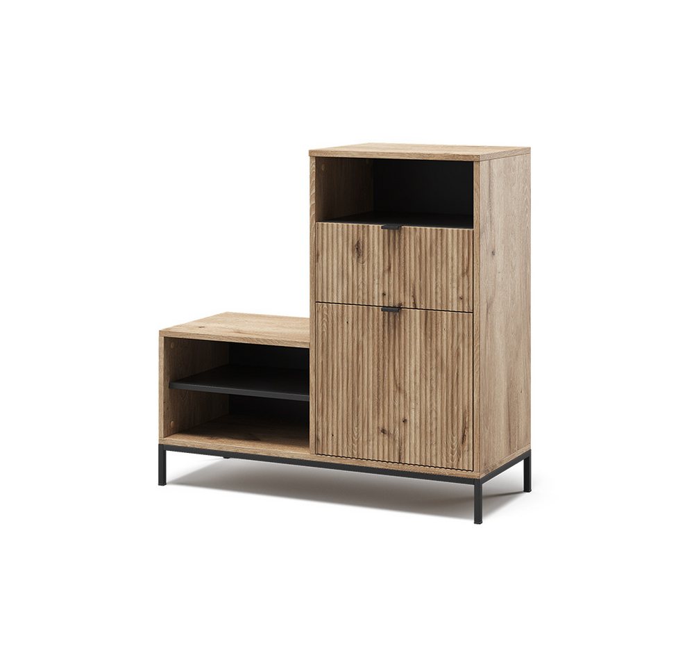 Vicco Schuhbank Eliza, Viking Oak, 100 x 98.5 cm mit Tür und Schublade (1-St) – Bild 2 von 5