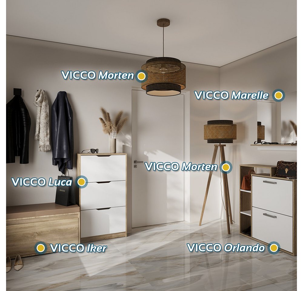 Vicco Schuhbank Iker, Sonoma, 80 x 45 cm (1-St) – Bild 3 von 5