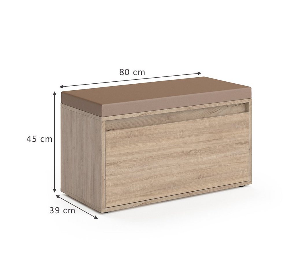 Vicco Schuhbank Iker, Sonoma, 80 x 45 cm (1-St) – Bild 4 von 5