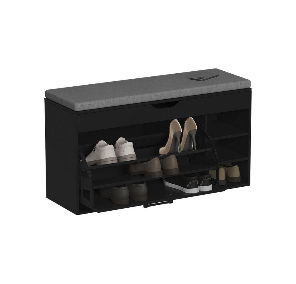 Vicco Schuhbank Solino, Schwarz/Grau, 90 x 50 cm mit Sitzfläche (1-St) – Bild 5 von 5
