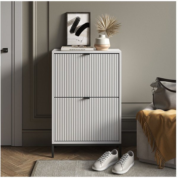 Vicco Schuhkipper Eliza, Weiß, 60 x 92 cm mit 2 Klappschubladen (1 St)