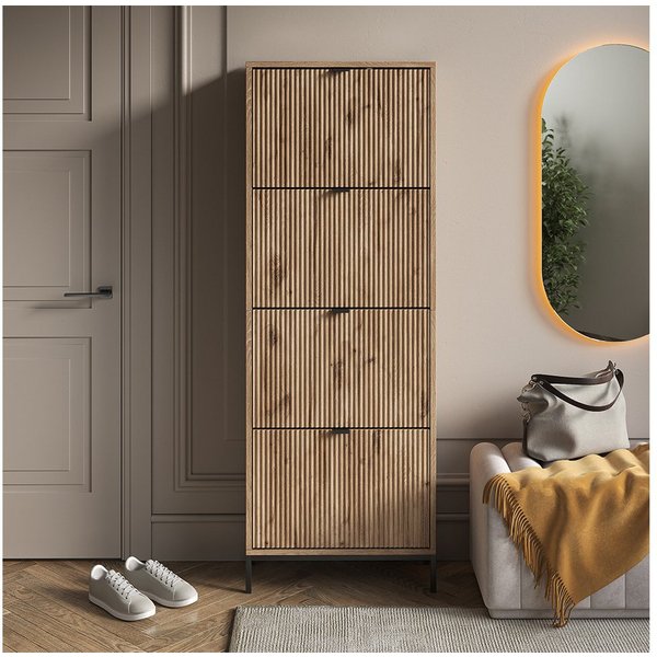 Vicco Schuhkipper Eliza, Viking Oak, 60 x 168 cm mit 4 Klappschubladen (1 St)
