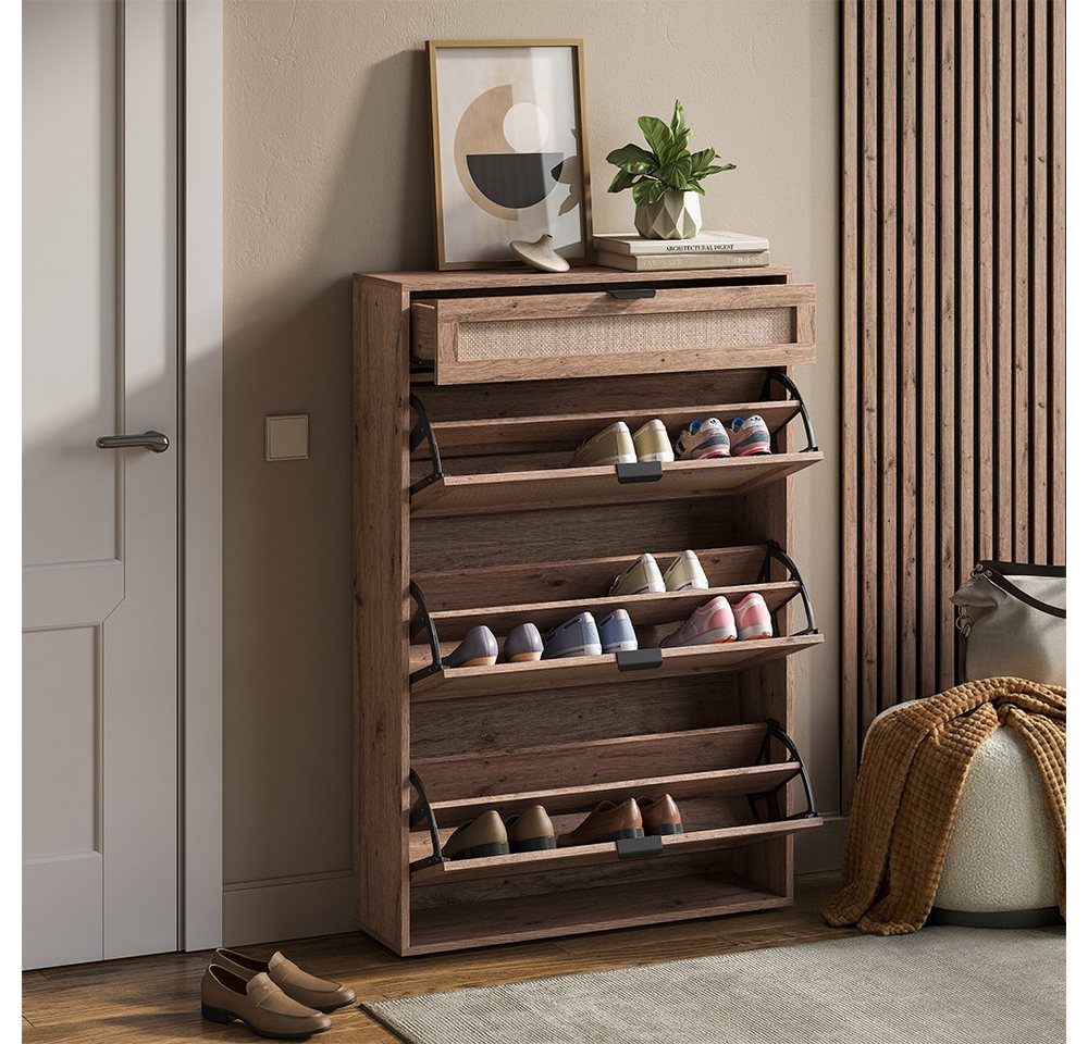 Vicco Schuhkipper Elven, Eiche, 80 x 122 cm mit 3 Kippfächern & 1 Schublade (1 St) – Bild 5 von 5