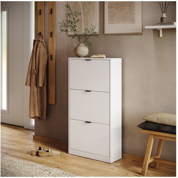 Vicco Schuhkipper Gizmo, Weiß, 59 x 112 cm mit 3 Fächern (1 St)