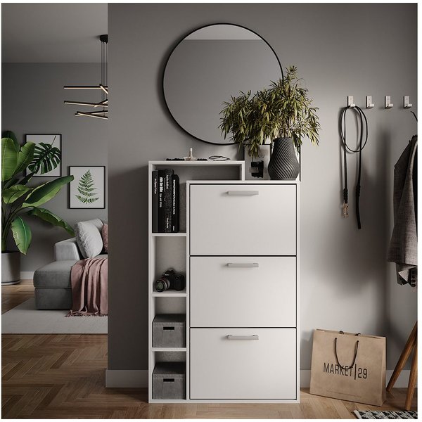 Vicco Schuhkipper Orlando, Weiß, 80 x 128.3 cm mit 3 Fächern (1 St)