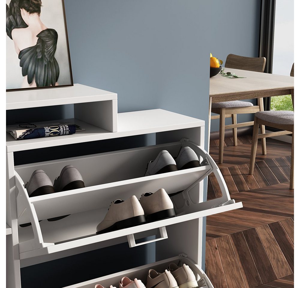 Vicco Schuhkipper Tobias, Weiß/Weiß, 80 x 90 cm (1 St), mit Kippfächern – Bild 5 von 5