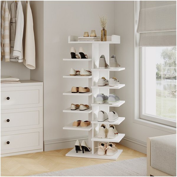 Vicco Schuhregal Stepy, Weiß, 45 x 114 cm mit 10 Fächern, 1-tlg.