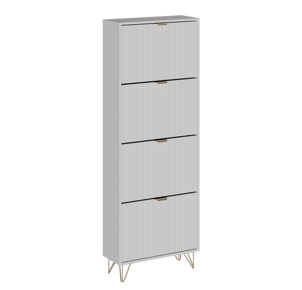 Vicco Schuhschrank Helge, Weiß, 60 x 166.7 cm 4 Fächer (1-St) – Bild 2 von 5