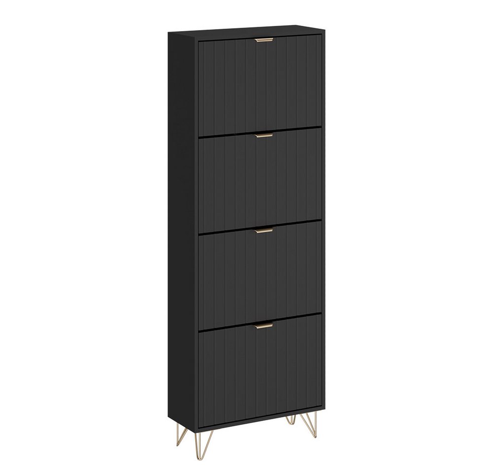 Vicco Schuhschrank Helge, Schwarz, 60 x 166.7 cm 4 Fächer (1-St) – Bild 2 von 5