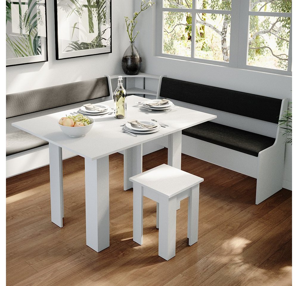 Vicco Sitzbank Roman, Weiß/Anthrazit, 136 x 42 cm (1-St) – Bild 5 von 5
