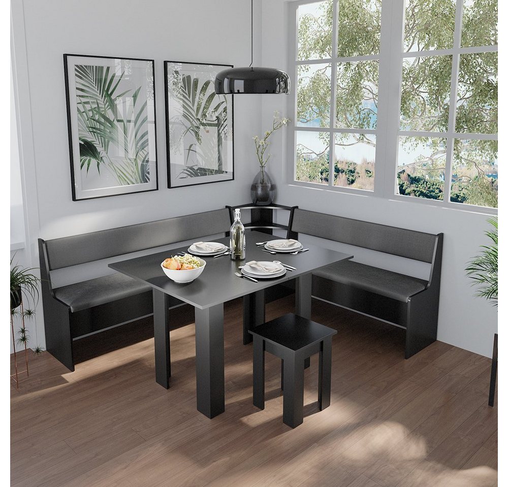 Vicco Sitzbank Roman, Schwarz, 43.5 x 43.5 cm (1-St) – Bild 4 von 5