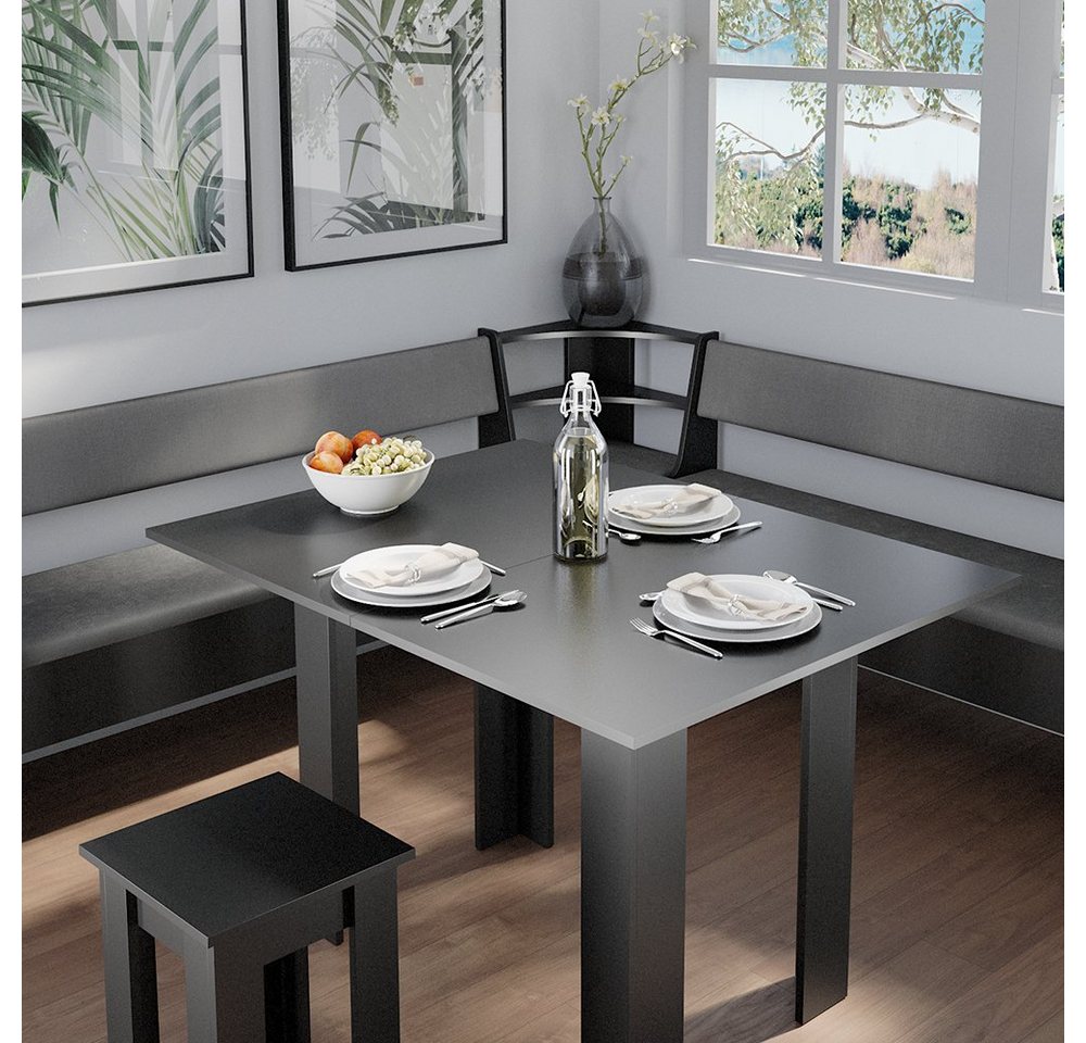 Vicco Sitzbank Roman, Schwarz, 43.5 x 43.5 cm (1-St) – Bild 5 von 5